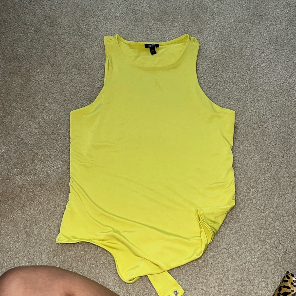 Yellow racer back express bodysuit
